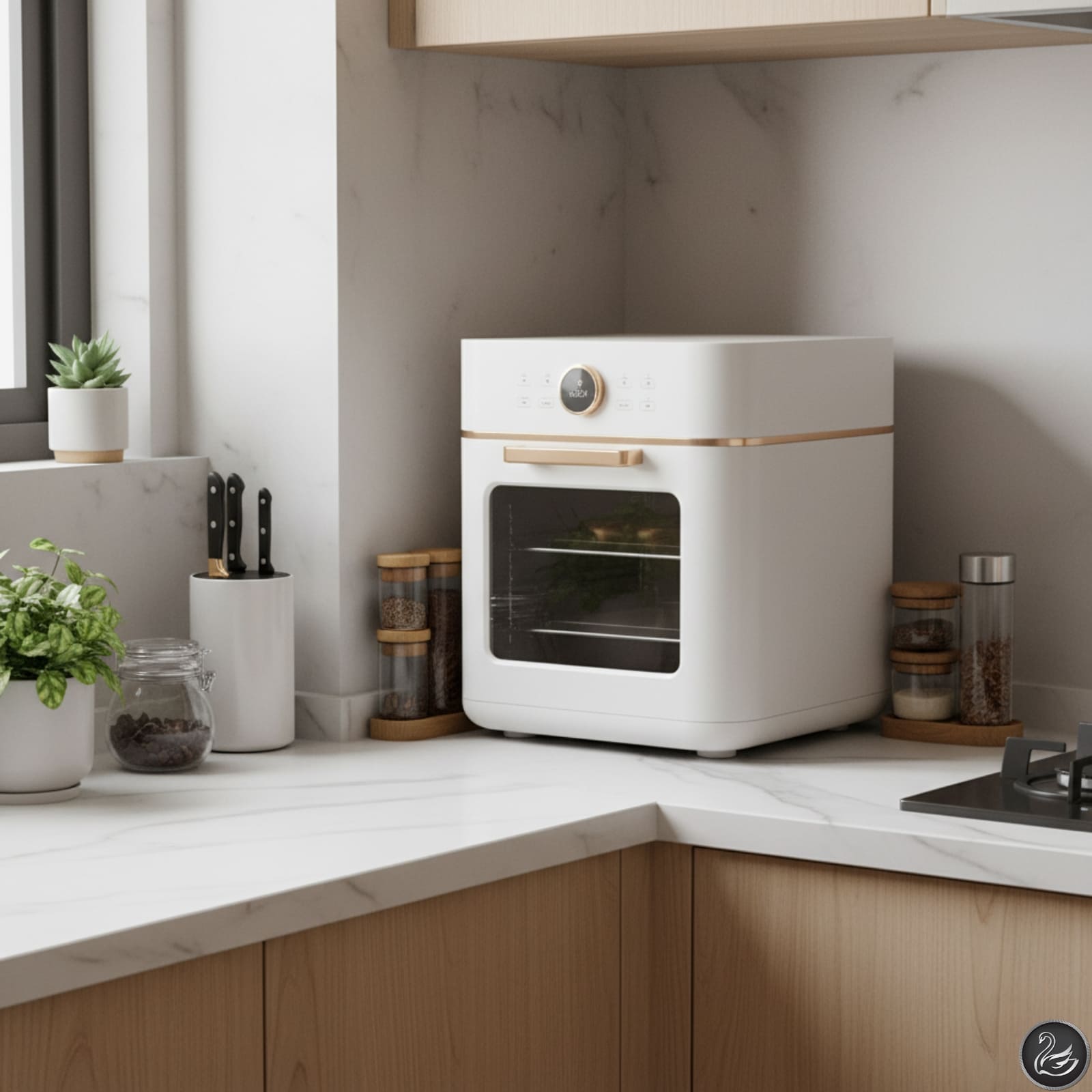 nồi chiên dung tích 15L trong góc bếp